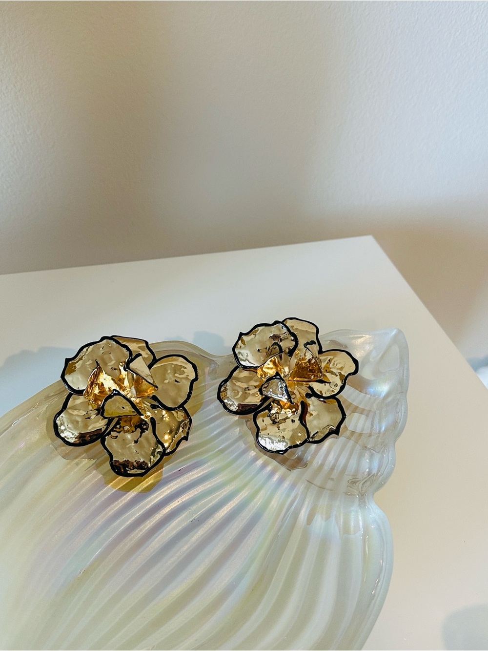 Fashion Jewelry Gold Floral Stud Earrings